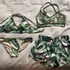 Seafolly Palm Beach bikini set and shorts - size S, US 4, AU 8 -